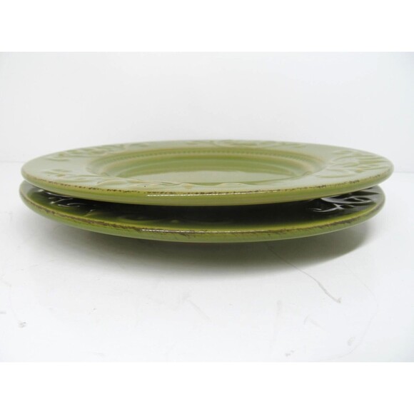 Demdaco Sapore 2004 Deb Hrabik Set Of 2 Hand Painted Green Salad Plates EUC - Picture 6 of 8